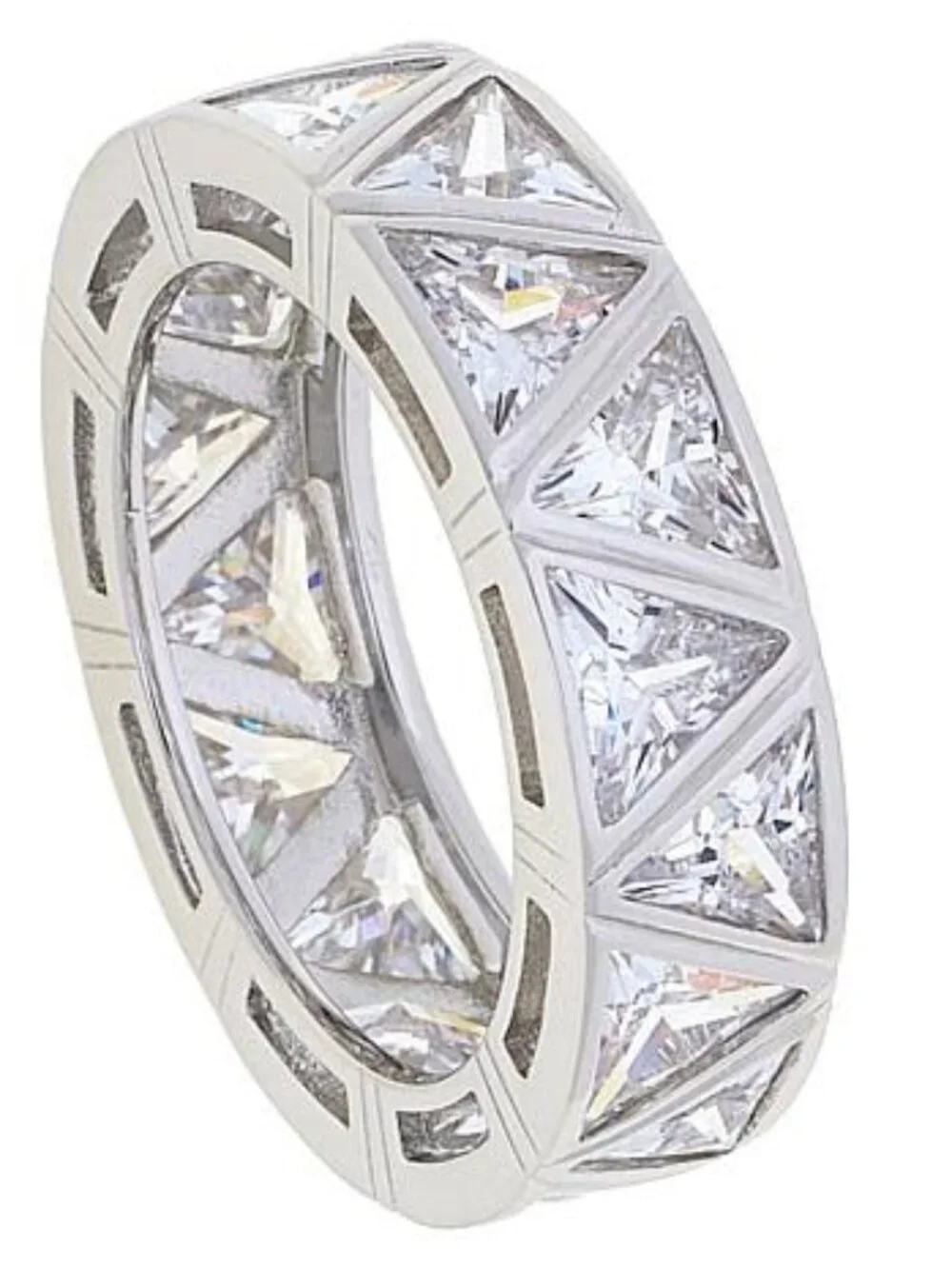 Radiance by Absolute 925 Art Deco Trilliant-Cut Bezel Set Eternity Ring - 6